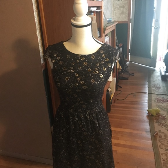 Black with Shimmering gold dress - Picture 1 of 5